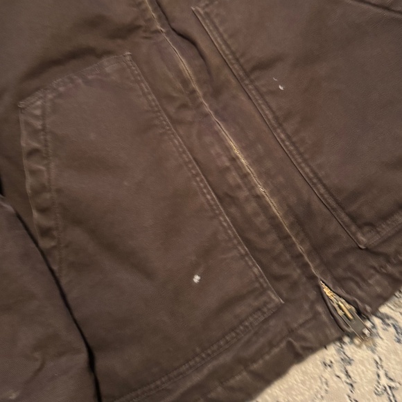 Carhartt Sherpa Lined Field Jacket Brown Washed Duck - Picture 4 of 6
